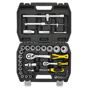 Juego Bocallaves 37 Piezas 1/4″ – 1/2″ Métrico