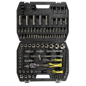 Juego De Bocallaves 107 Piezas – Encastre 1/4″ – 1/2″ Con Maletín