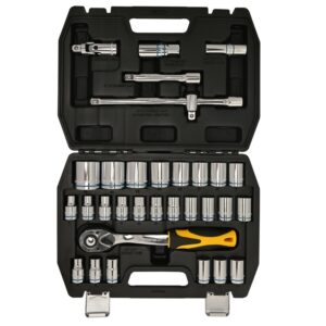 Juego de Bocallaves 32 Piezas Milimétrico Encastre 1/2″ Con Maltetín