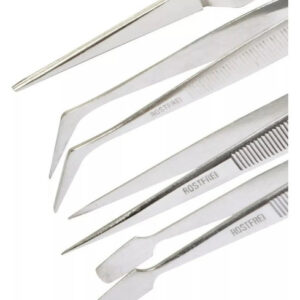 Kit 4 Pinzas Bruselas Curva Recta Acero Inoxidable Proskit