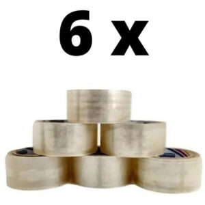 Rollo Cinta Adhesiva Transparente 100m Reales Embalar X 6u