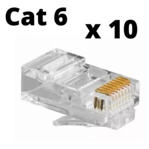 Fichas Macho Conectores Plug Rj45 Cable De Red Cat 6 X 10u